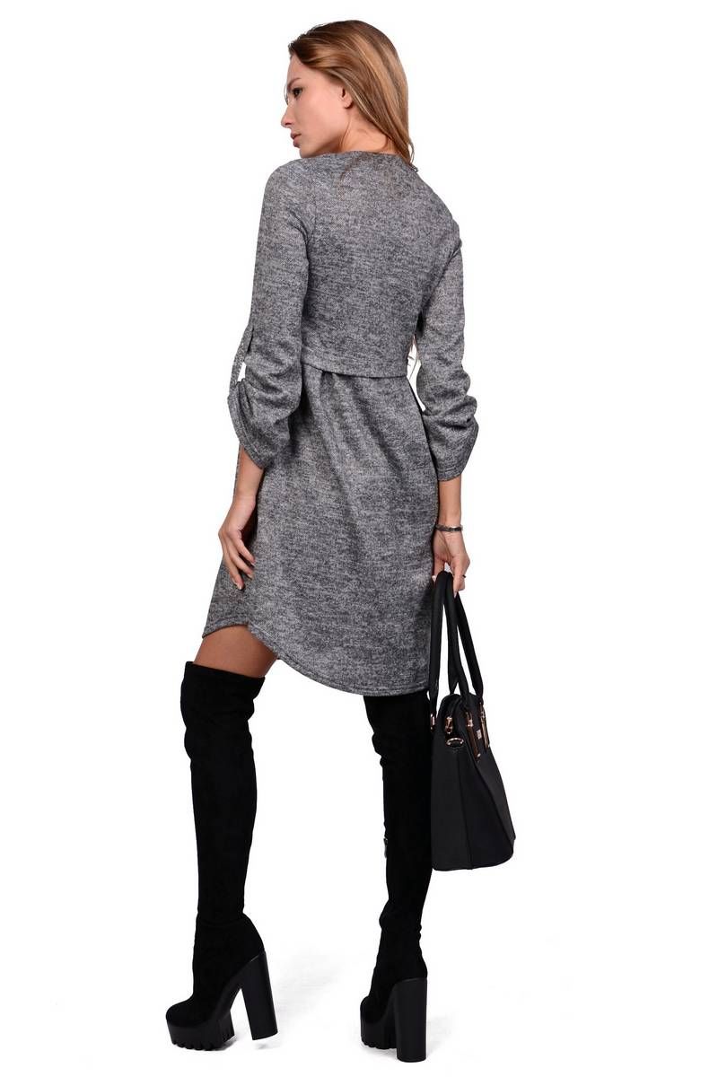 Платья PATRICIA by La Cafe NY14748 серый,черный
