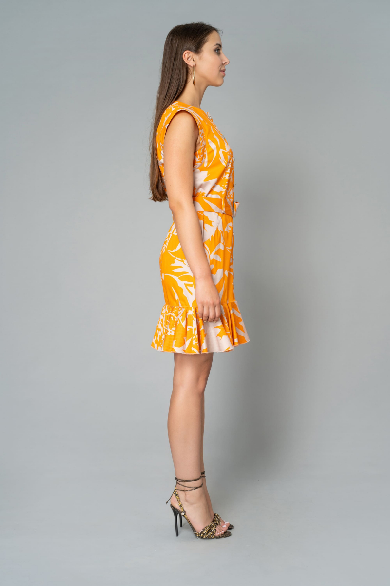 Платья Elema 5К-9695-1-170 принт_оранжевый