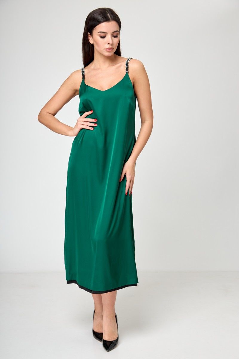 Платья Anelli 1180 черно-зеленый