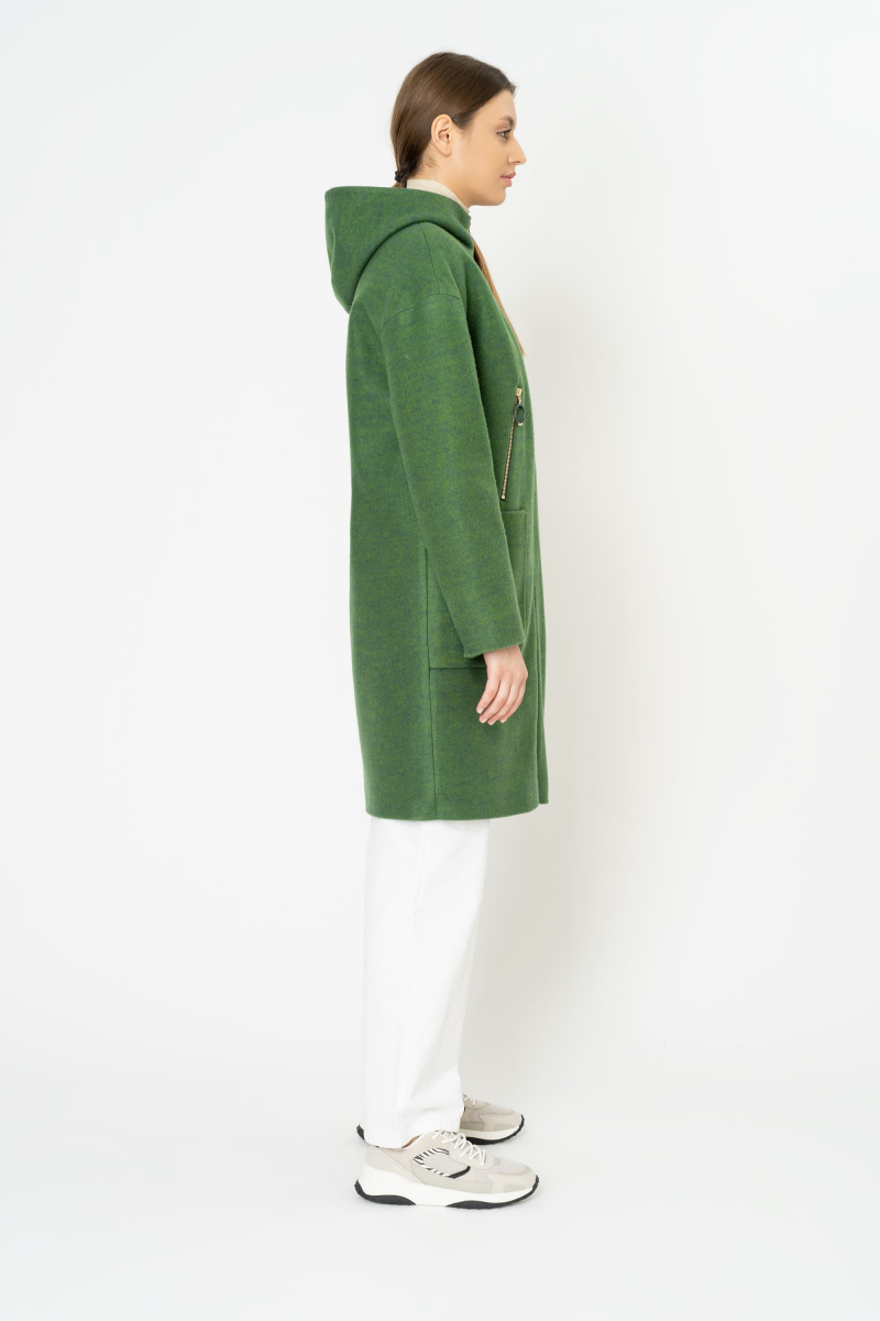 Женское пальто Elema 6-10314-1-164 зеленый