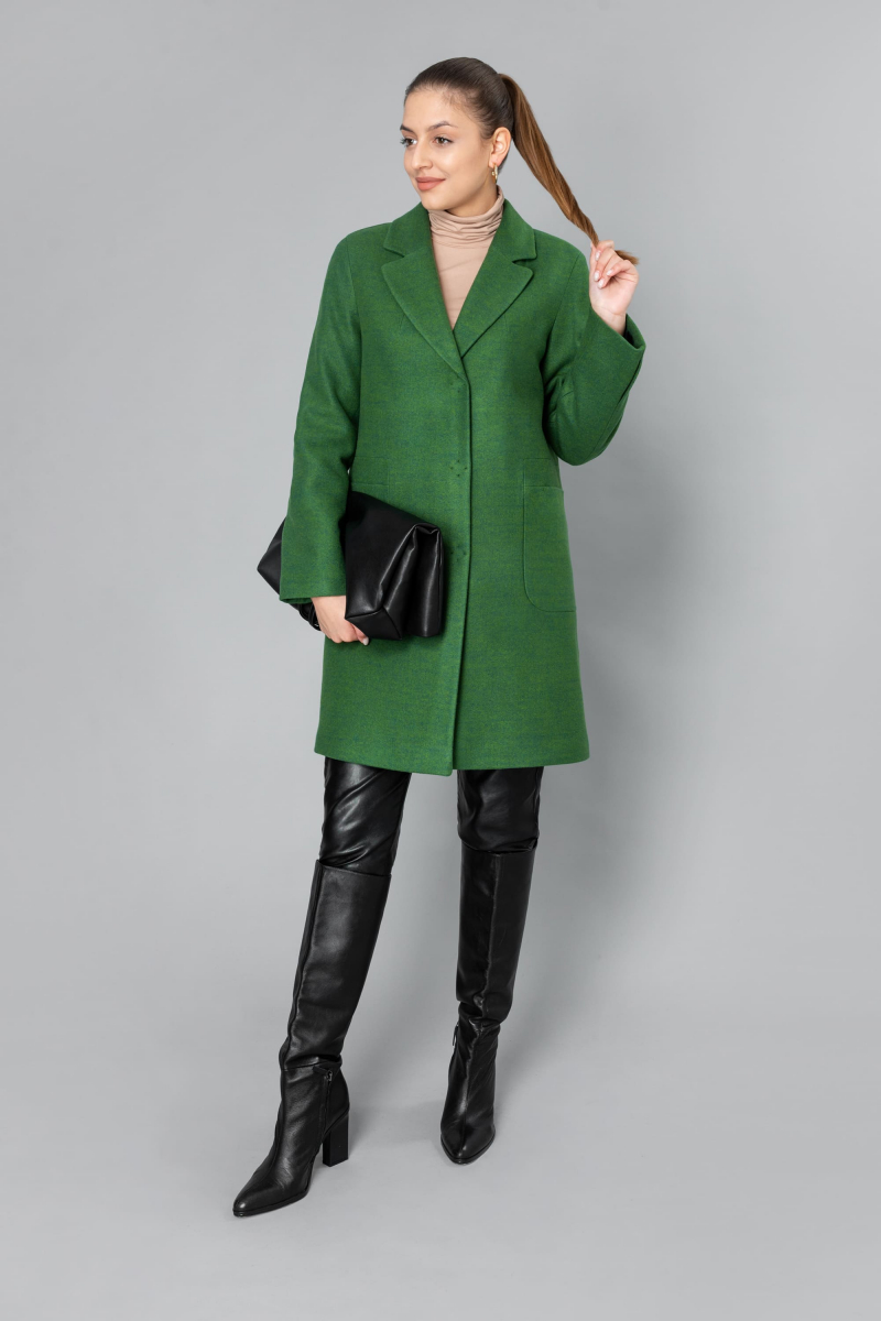 Женское пальто Elema 6-10446-1-164 зеленый