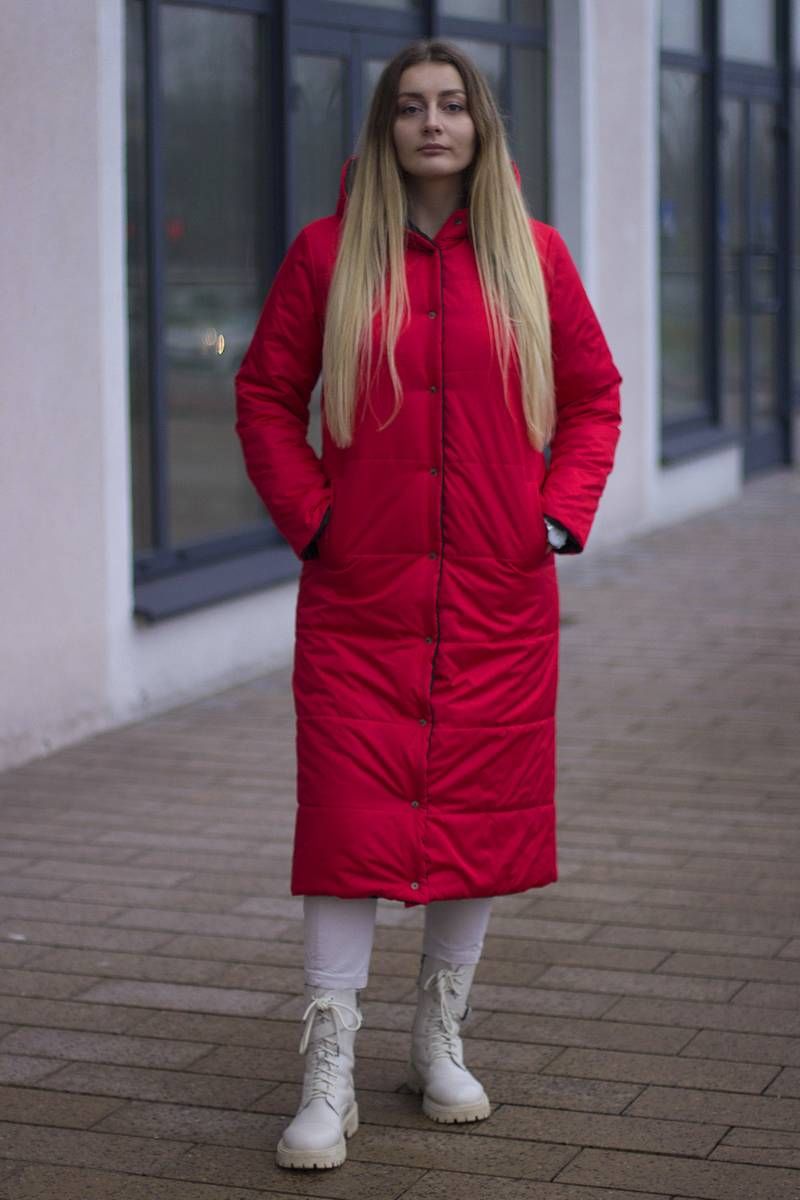 Женское пальто Sisteroom П-044 черно-красный