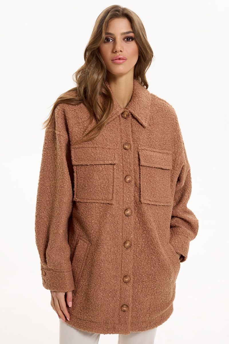 Женское пальто AYZE 2055 коричневый