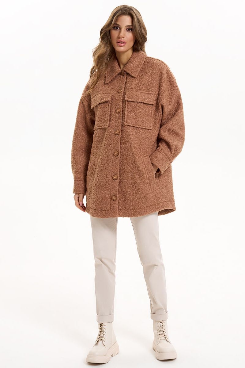 Женское пальто AYZE 2055 коричневый