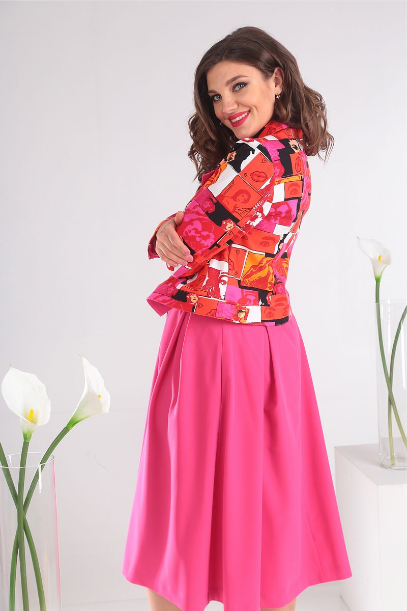 Юбочный костюм Мода Юрс 2400 розовый