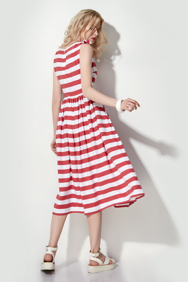 Платье Prio 183680 бело-красный
