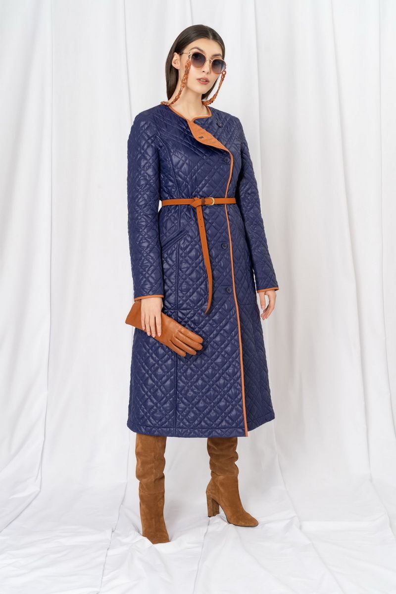 Женское пальто Elema 5-11113-1-170 сине-фиолетовый/глина