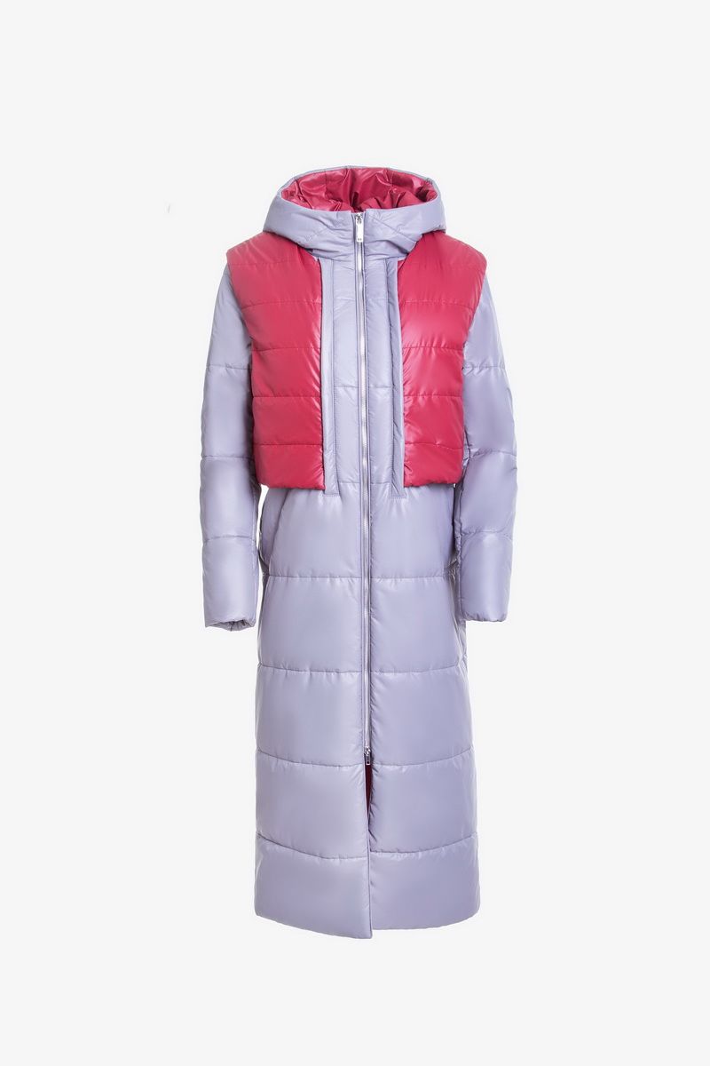 Женское пальто Elema 5-11107-1-170 тёмно-серый/рябина