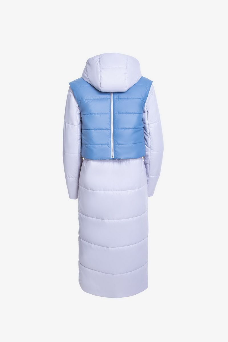 Женское пальто Elema 5-11107-1-170 светло-серый/серо-голубой