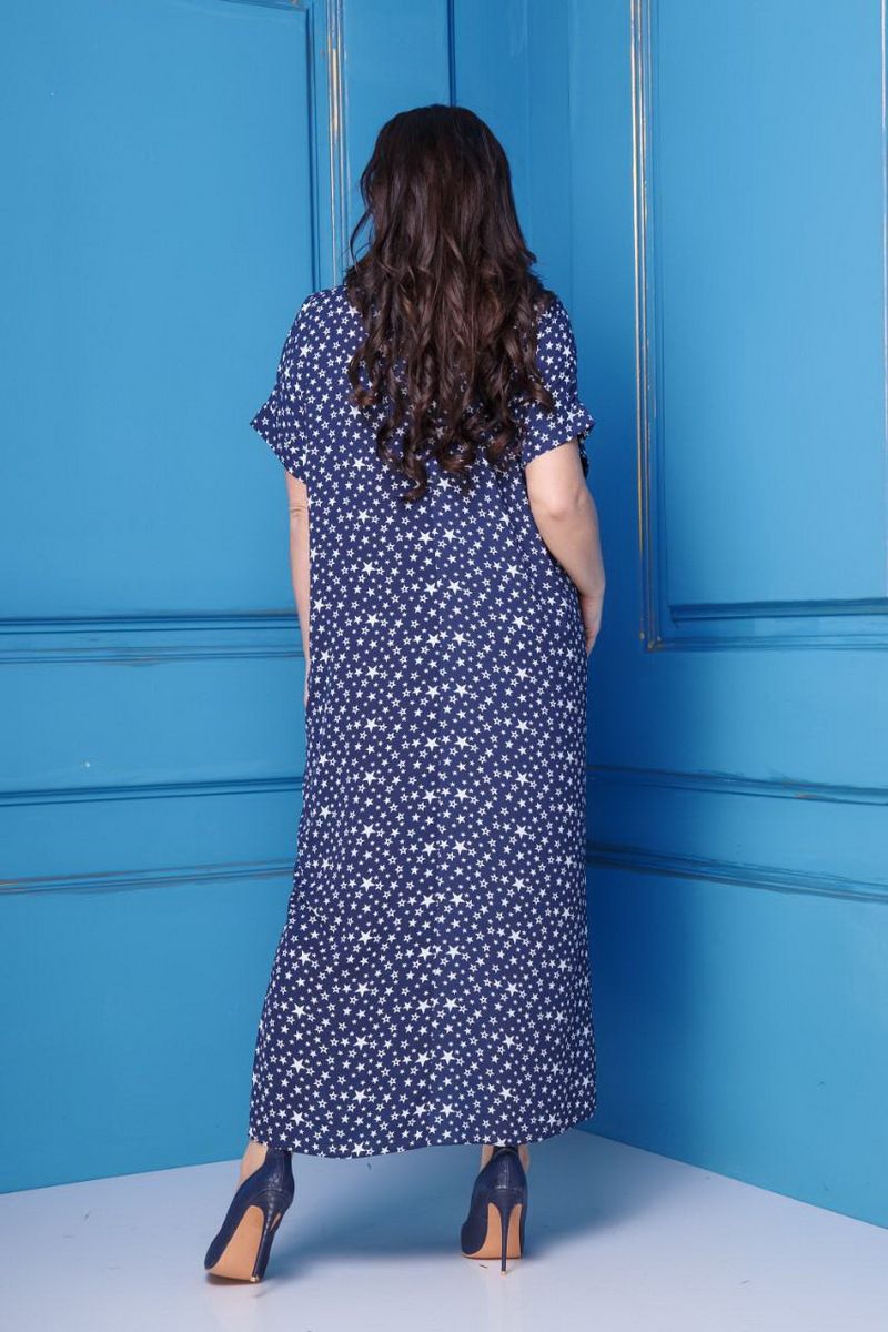 Платье Anastasia 261 темно-синий,белый