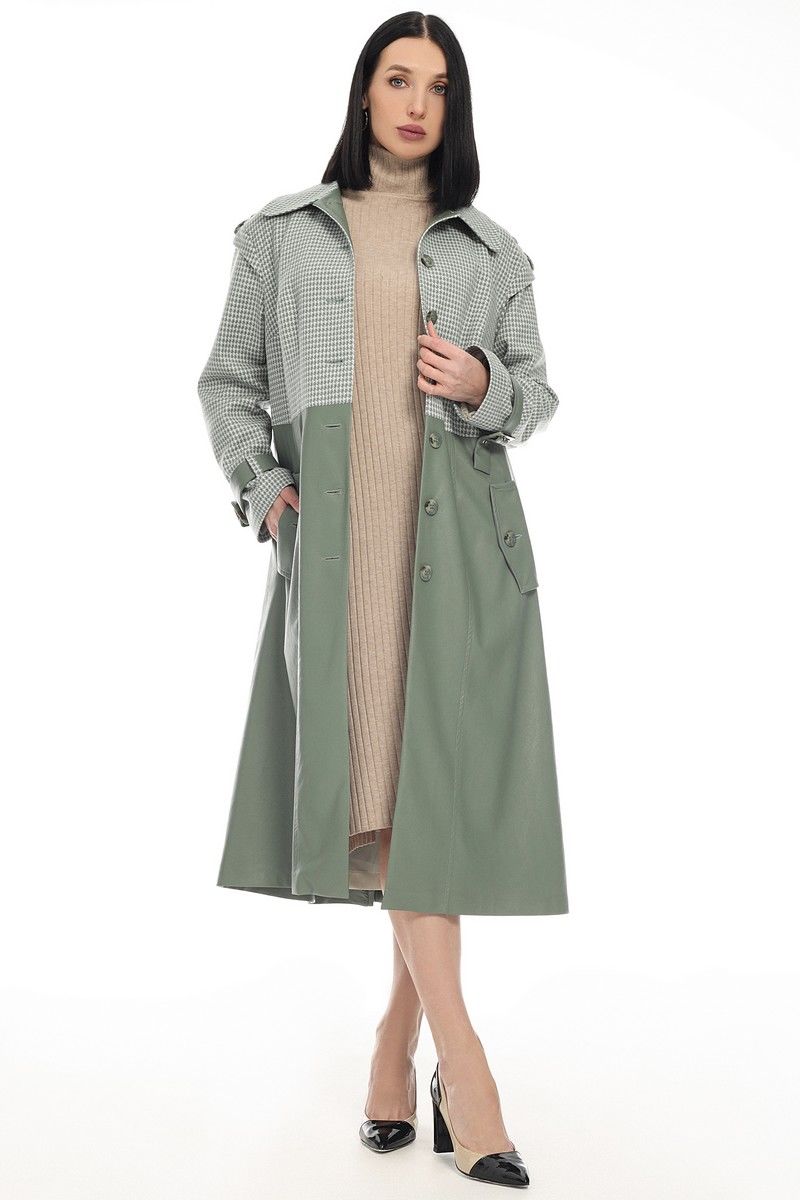 Женское пальто Мода Юрс 2502 зеленый