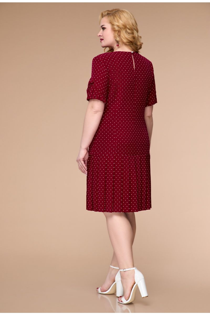 Платья Svetlana-Style 1625 бордовый+горох