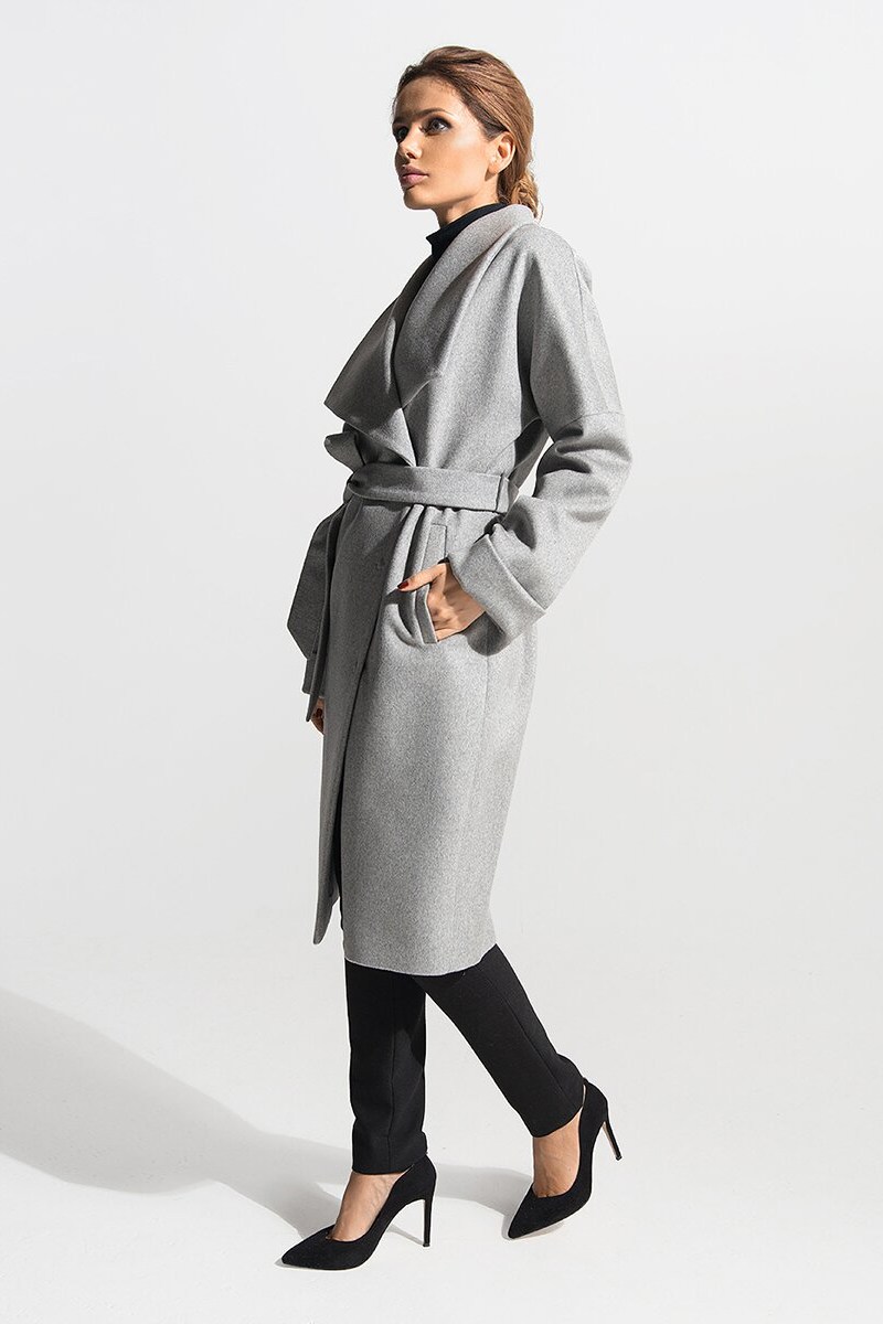 Женское пальто Gotti 169-1 серый-меланж