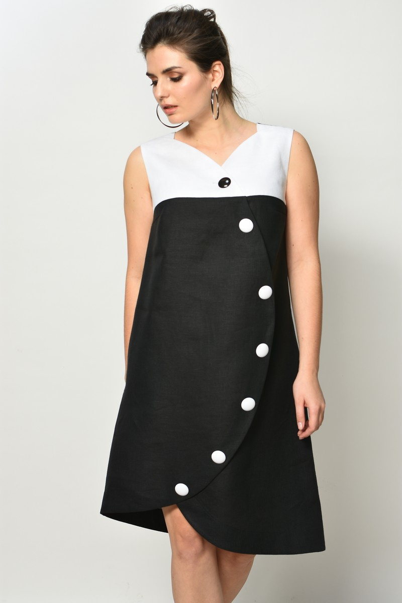 Платье MALI 479 черно-белый