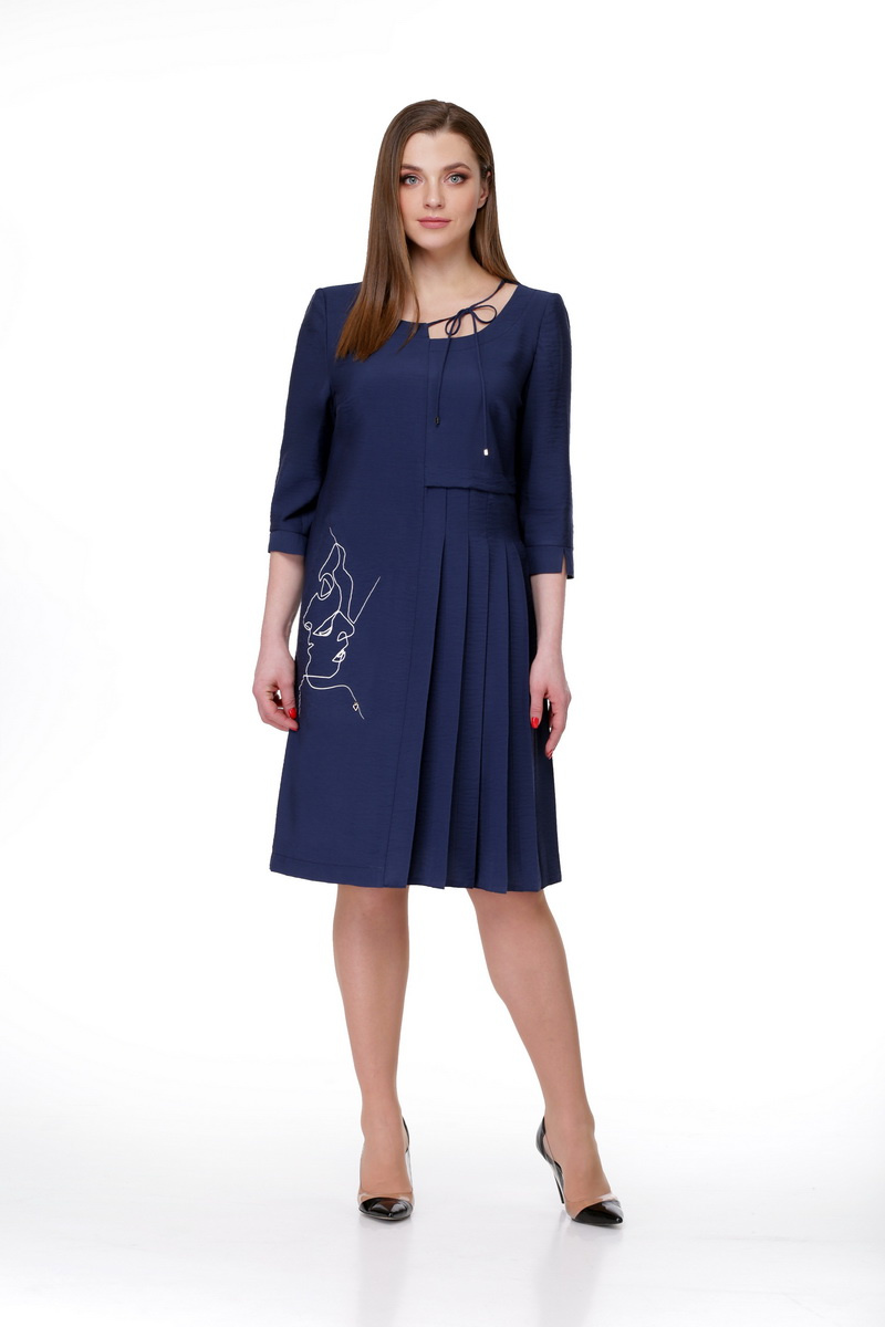 Платье Мишель стиль 764 т.синий