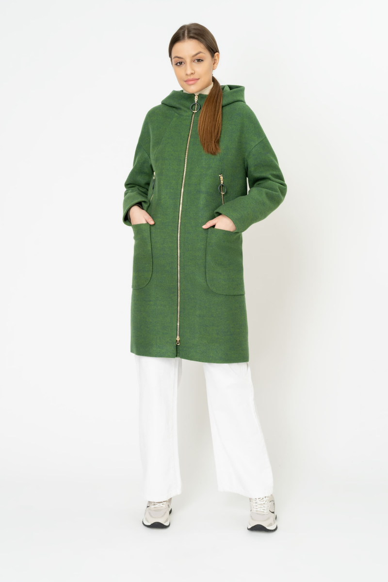Женское пальто Elema 6-10314-1-170 зеленый