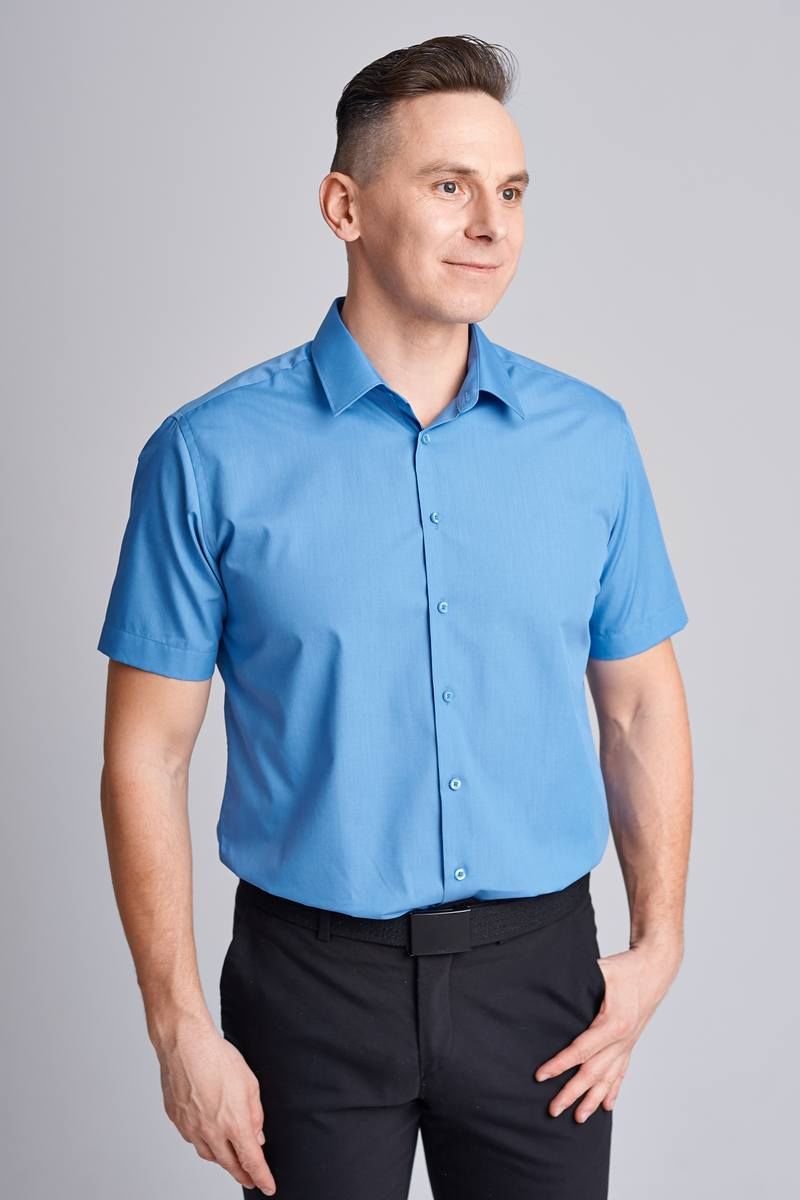 Рубашки с коротким рукавом Nadex 01-048021/204_182-188 светло-джинсовый