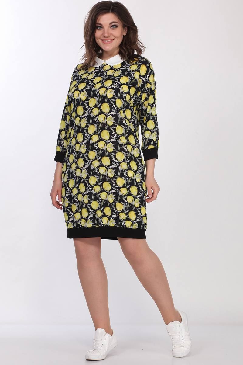 Платья Lady Style Classic 1553/1 черный_с_желтым/лимоны