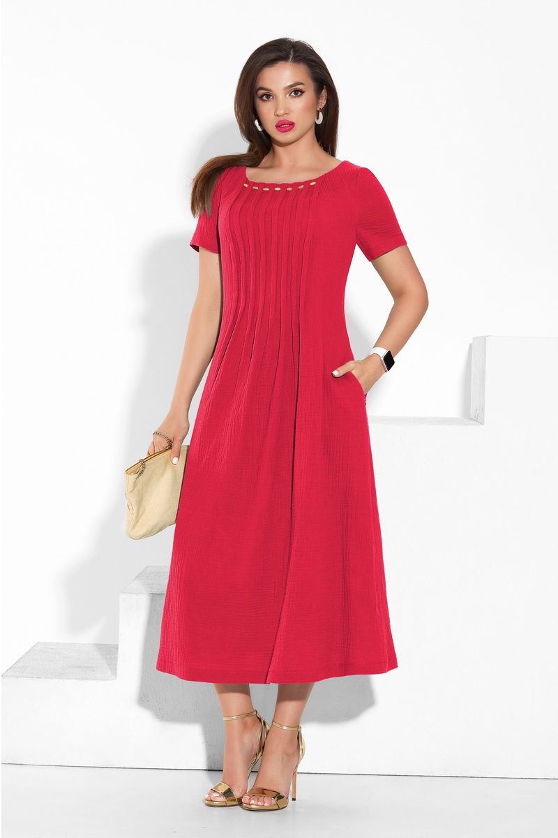 Платье Lissana 4335 гранатово-красный
