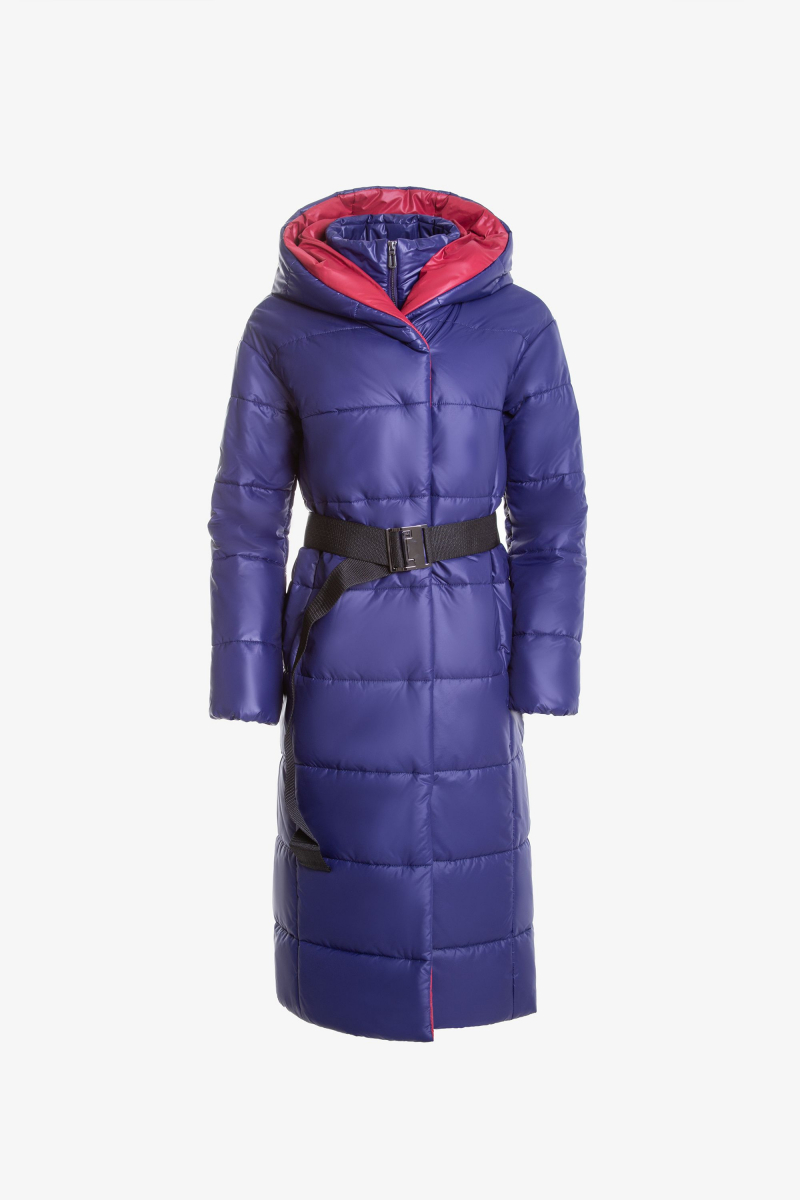 Женское пальто Elema 5-11104-1-164 сине-фиолетовый/рябина