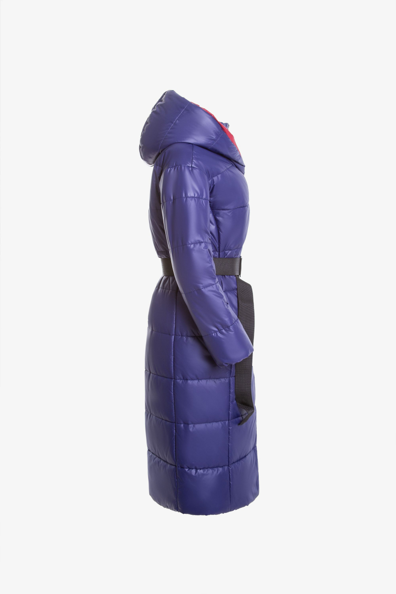 Женское пальто Elema 5-11104-1-170 сине-фиолетовый/рябина