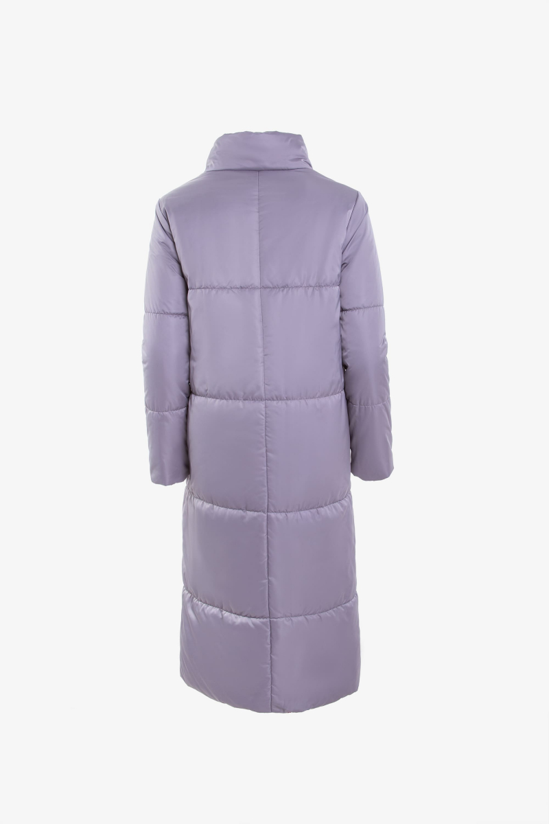 Женское пальто Elema 5-11483-1-164 серый/бордо