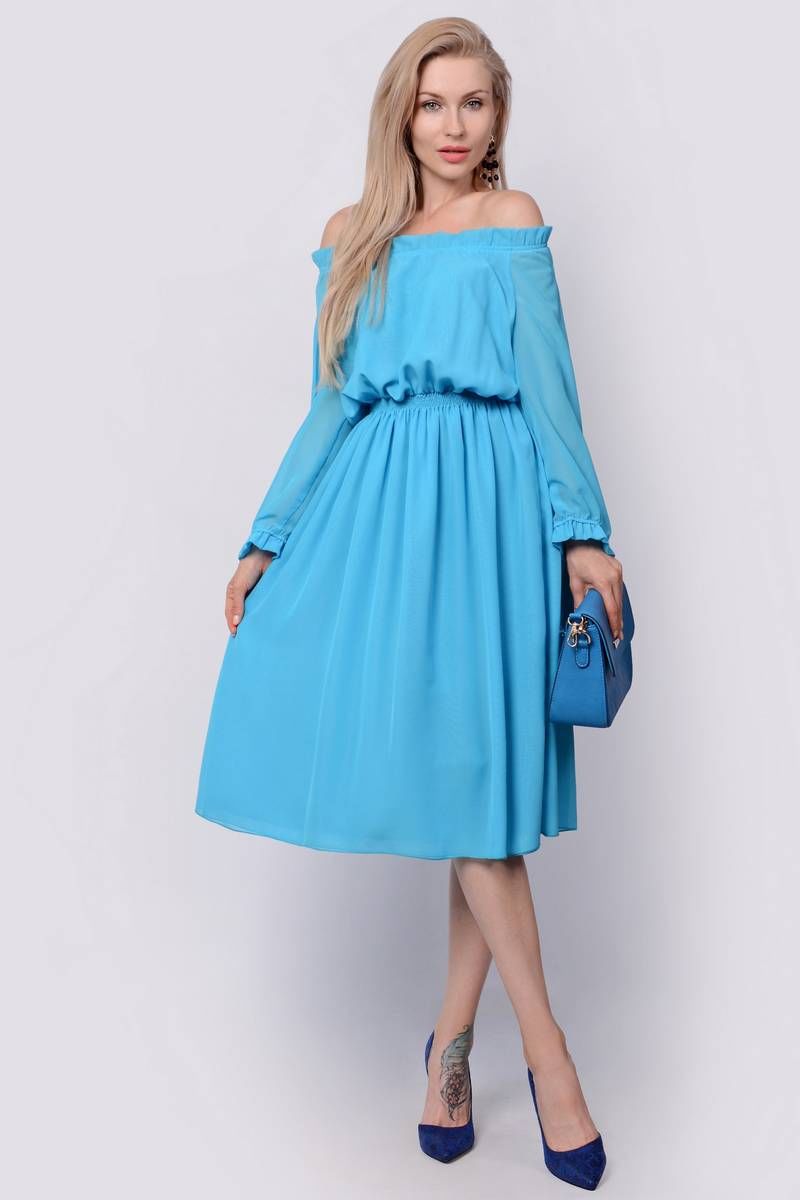 Платья PATRICIA by La Cafe F14639 голубой