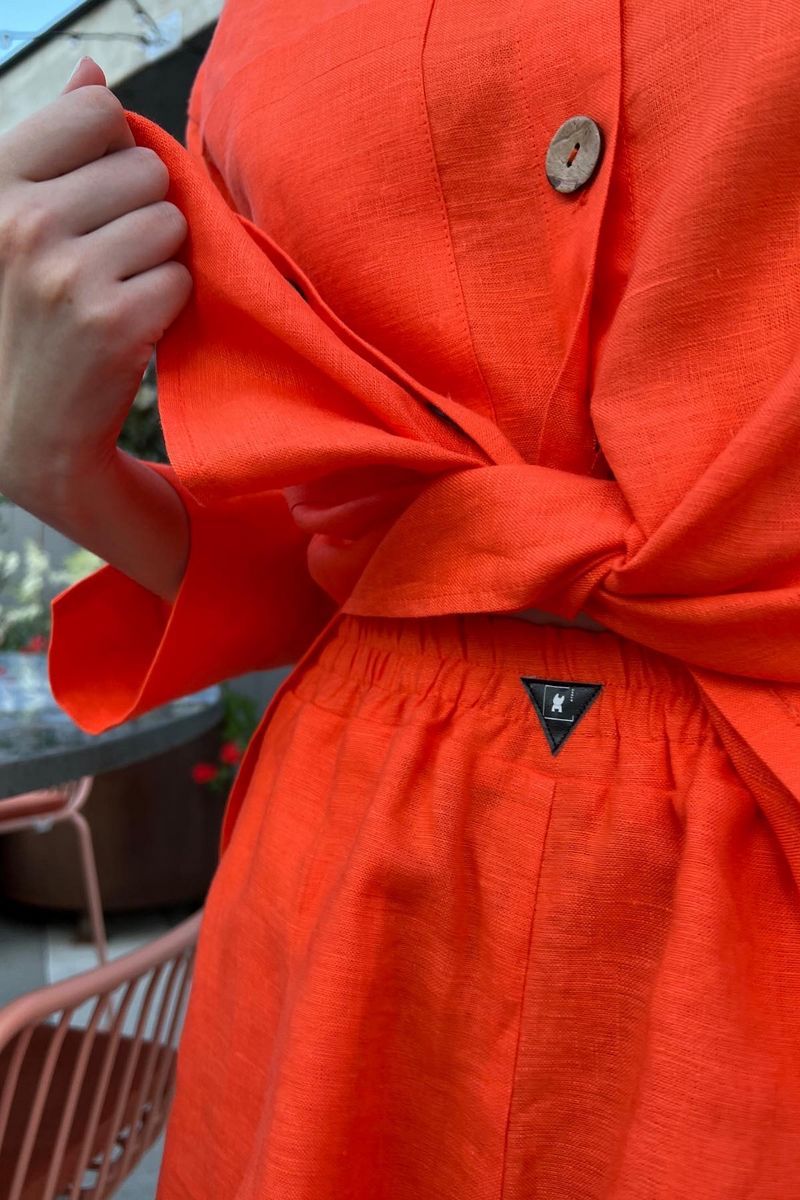 Женский комплект с шортами USOVA 005 оранжевый