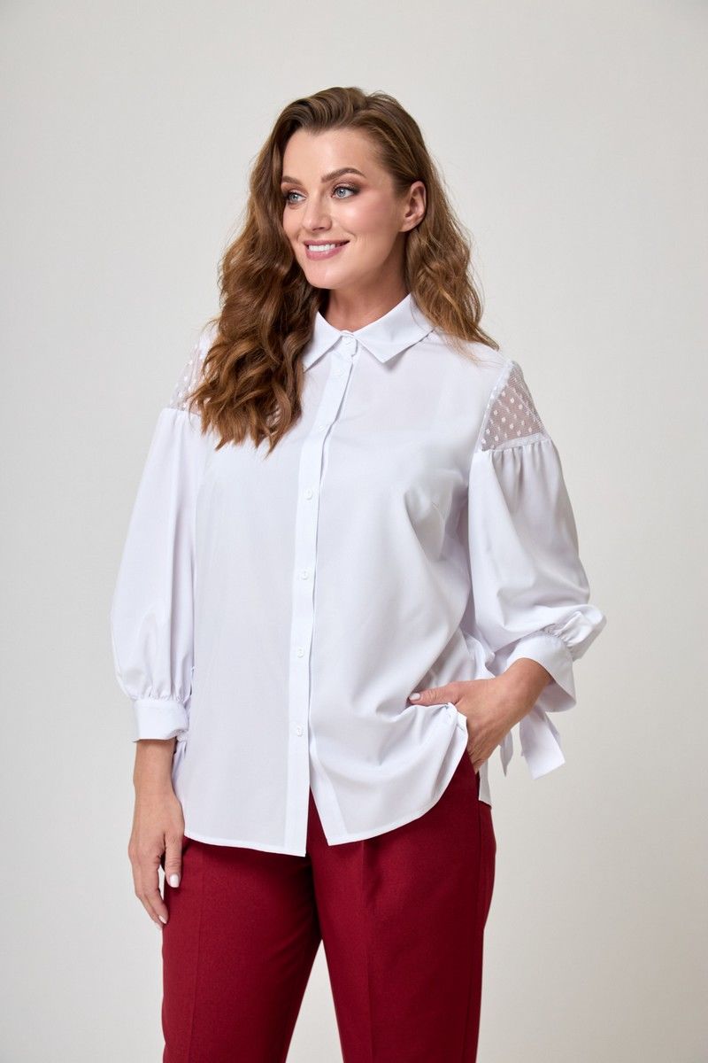 Блузы Anelli 997 белый+сетка