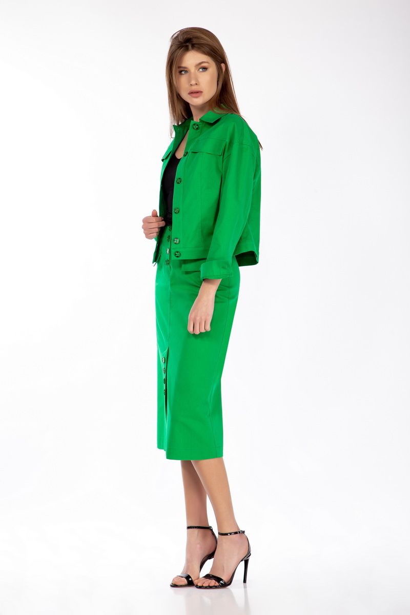 Юбочный костюм DAVA 104 зеленый
