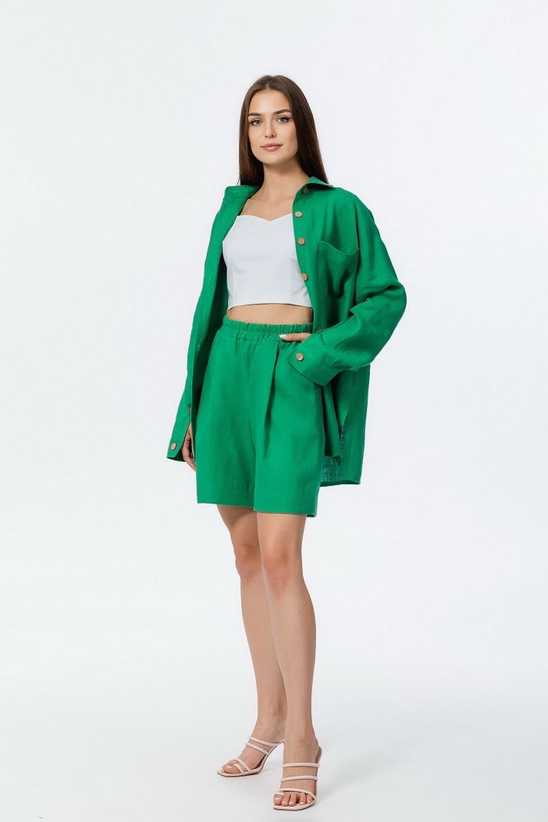 Женский комплект с шортами Atelero 1055 зеленый