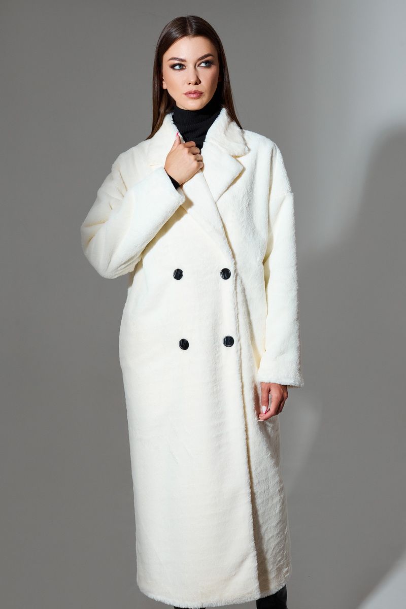 Женское пальто DiLiaFashion 0649 кремовый