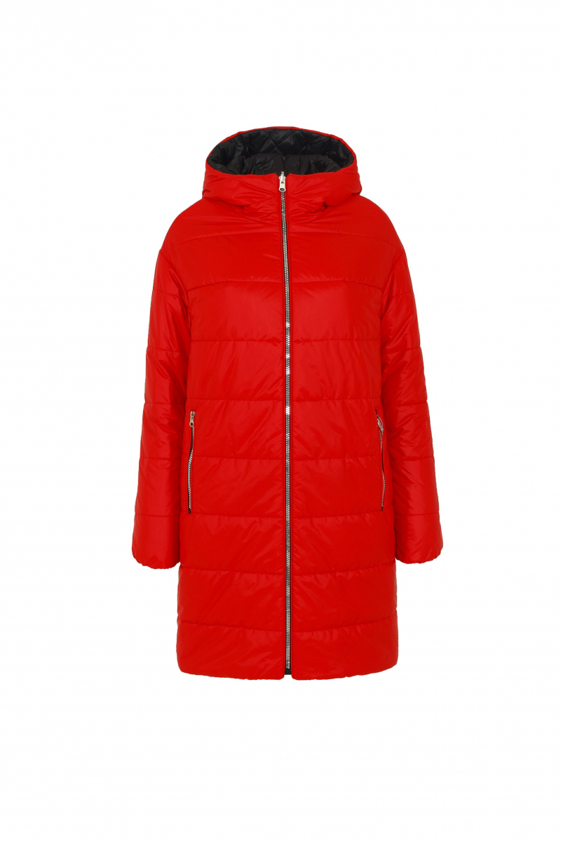 Женское пальто Elema 5-11105-2-164 красный/чёрный