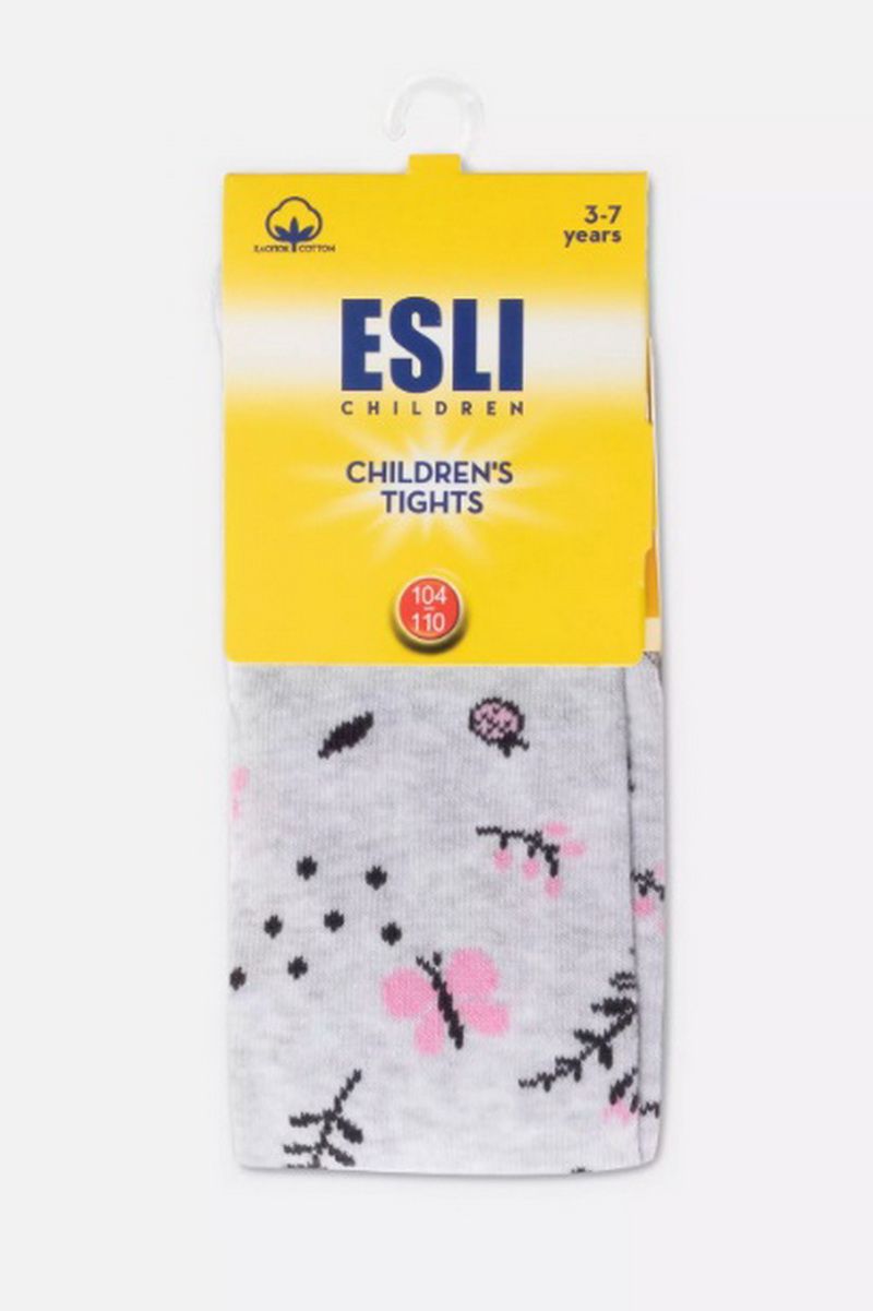 Колготки, носки и гольфы Conte Elegant Conte-kids_ESLI_серый-цветы_595