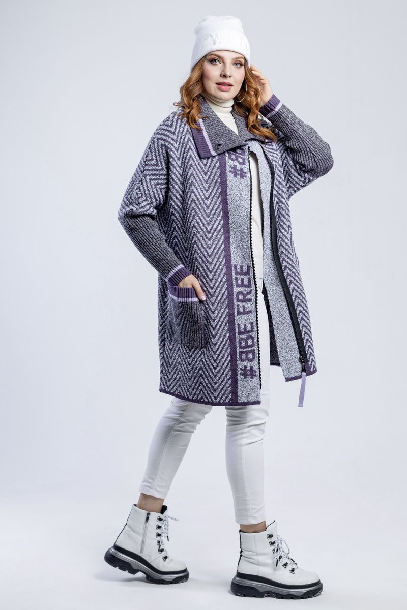 Женское пальто Bonadi М-1322 лиловый