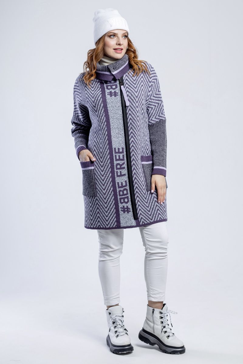 Женское пальто Bonadi 1322 лиловый