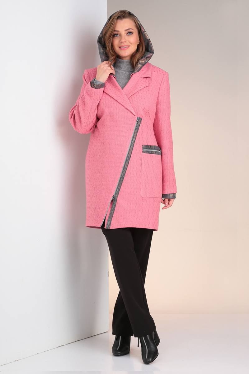 Женское пальто Viola Style 6037 розовый