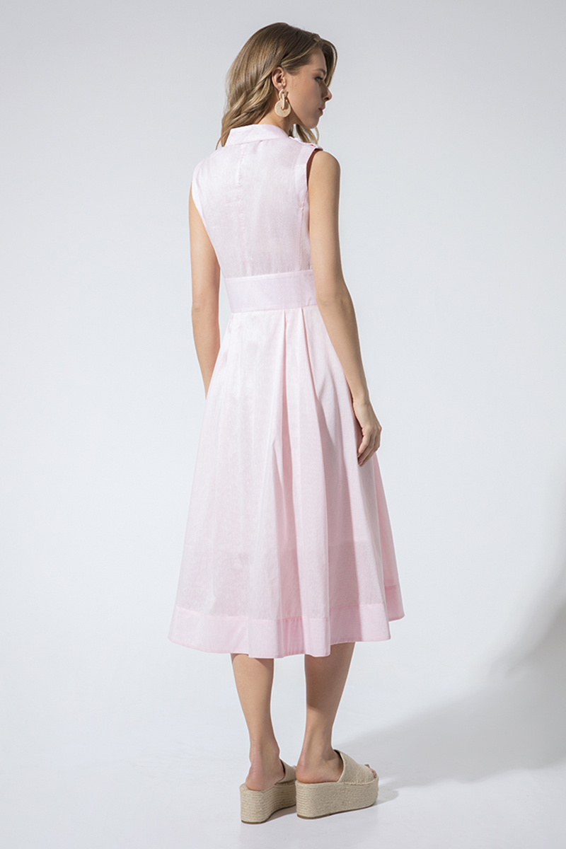 Платье LaVeLa L1966 розовый/полоска