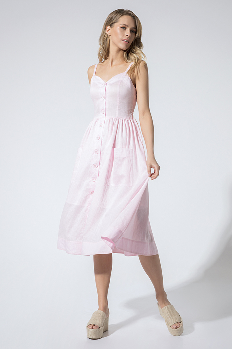 Платье LaVeLa L1967 розовый/полоска