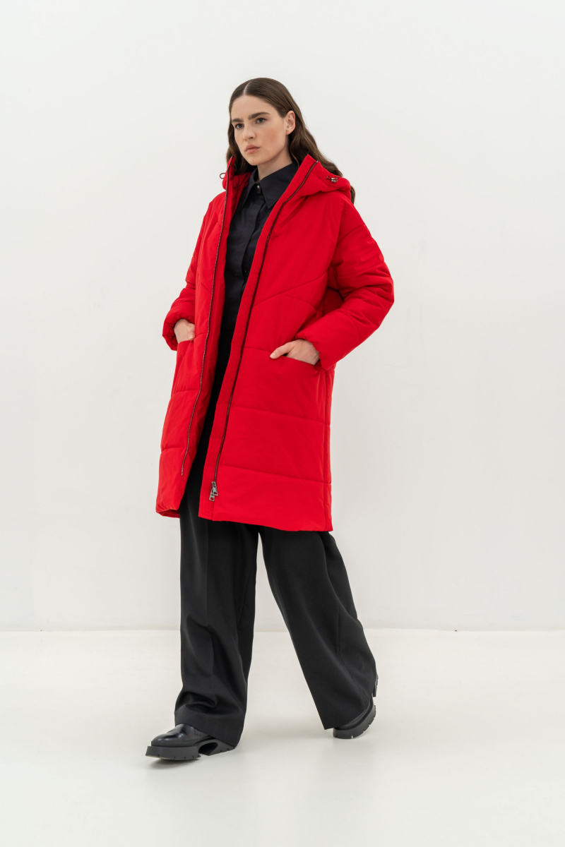 Женское пальто Elema 5-12381-1-164 красный