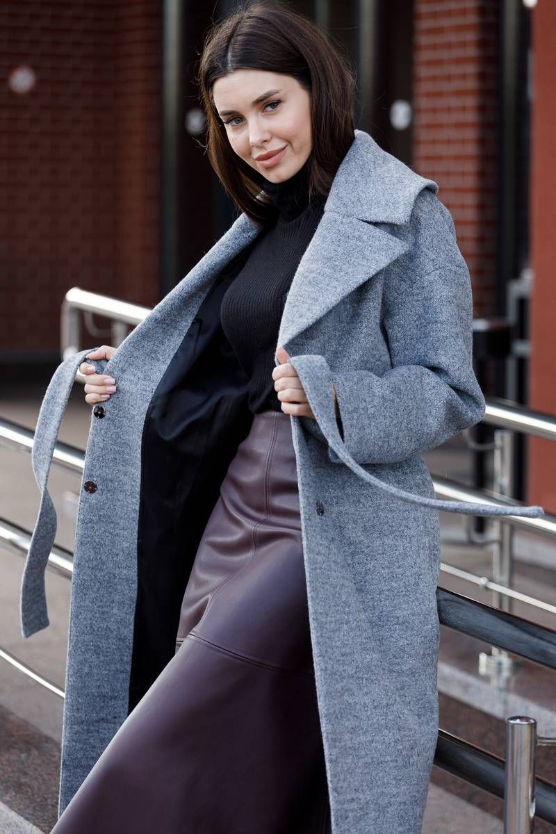 Женское пальто Ivera 7006-1 серый