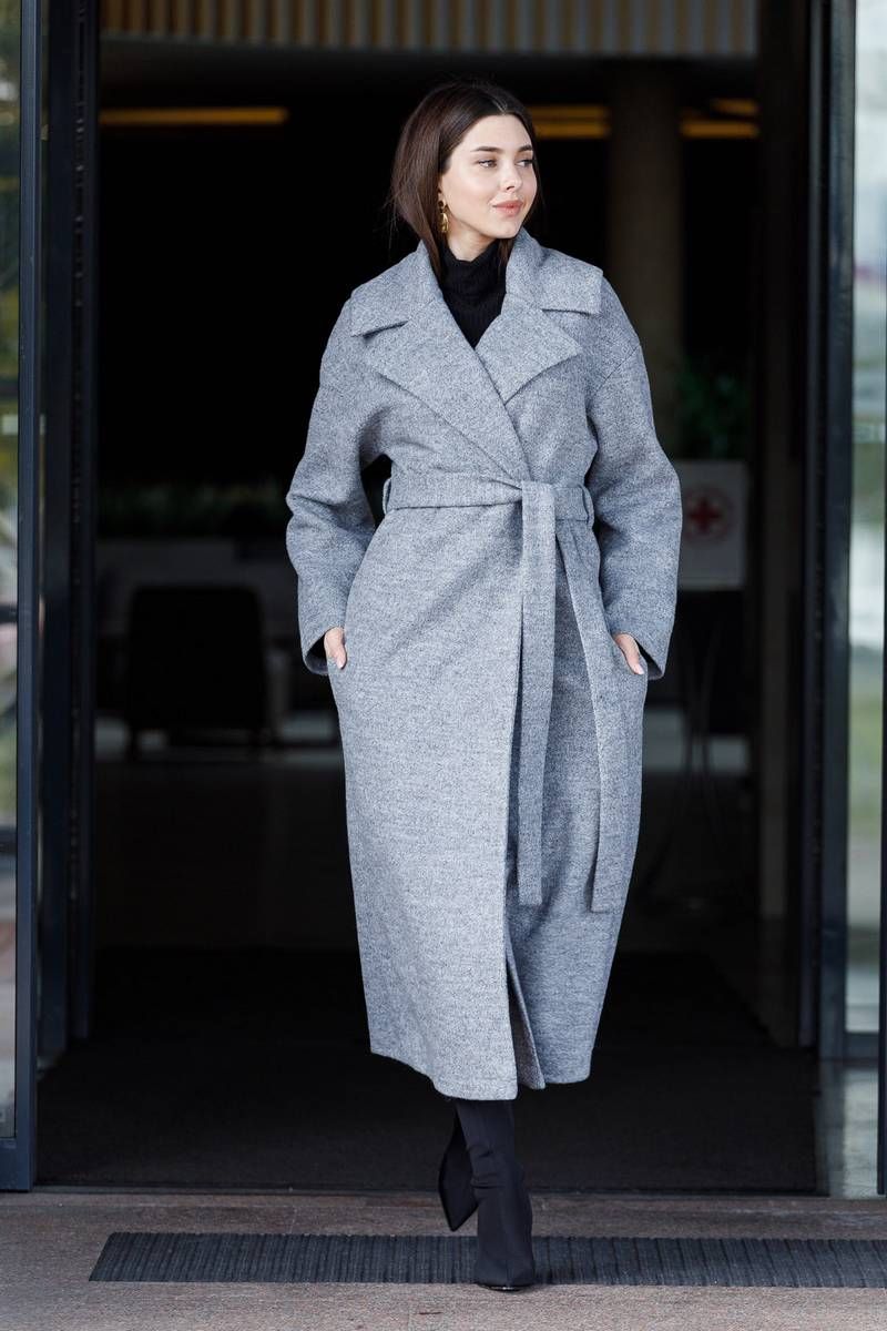 Женское пальто Ivera 7006-1 серый