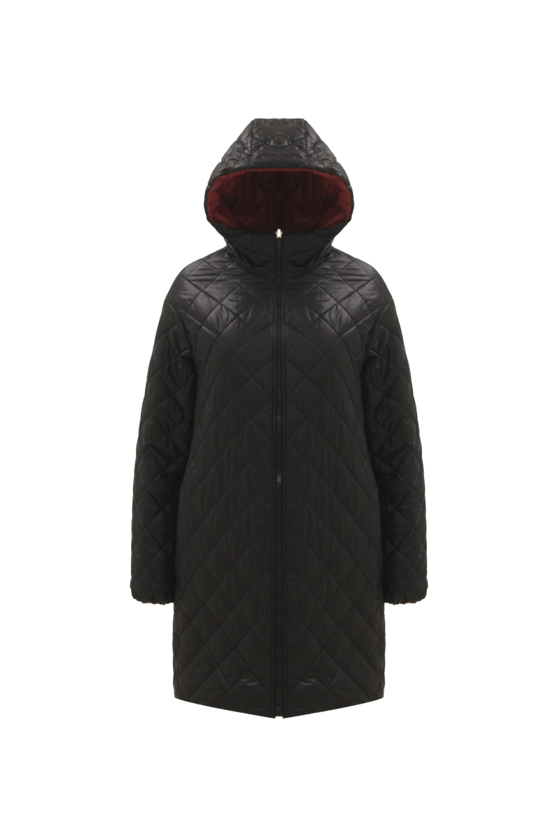 Женское пальто Elema 5-11105-2-170 рябина/чёрный