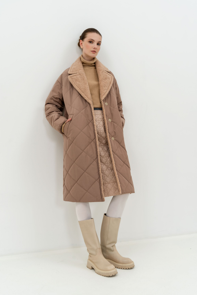 Женское пальто Elema 5-12194-1-170 бежевый