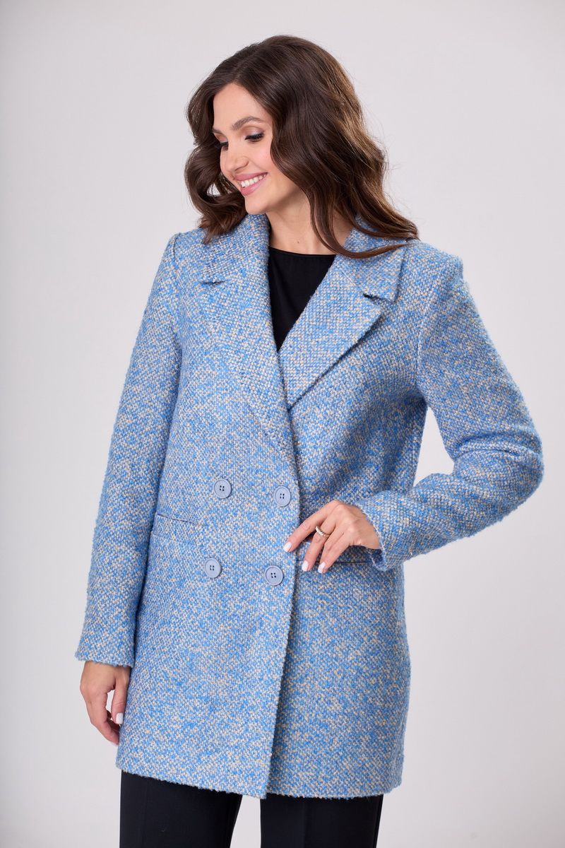 Женское пальто БелЭльСтиль 858-1 27 22 голубой