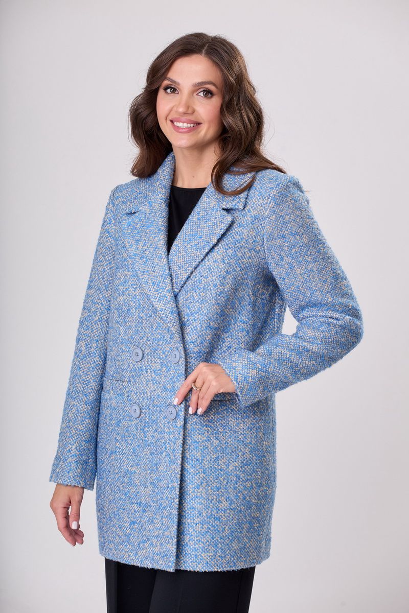 Женское пальто БелЭльСтиль 858-1 27 22 голубой