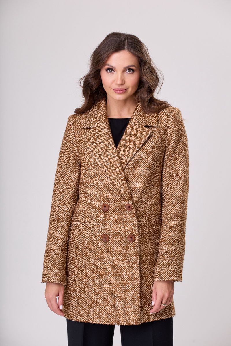 Женское пальто БелЭльСтиль 858-1 27 22 коричневый