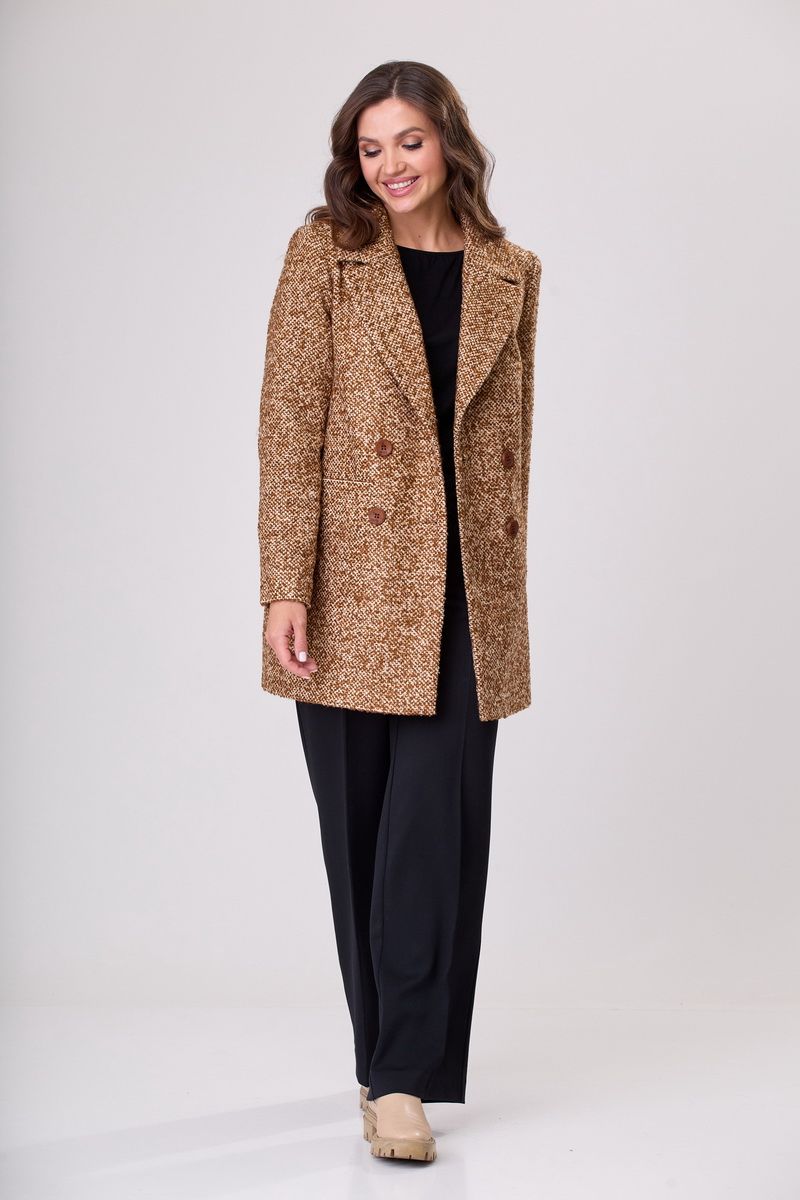 Женское пальто БелЭльСтиль 858-1 27 22 коричневый