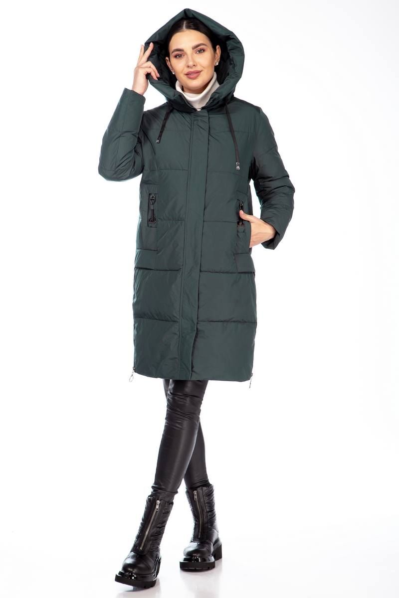 Женское пальто Beautiful&Free 4104 изумруд