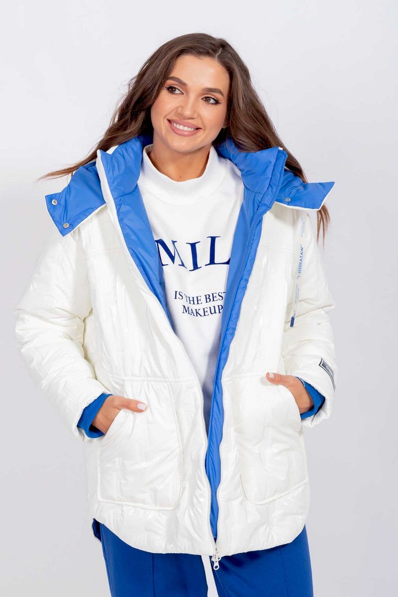 Женская куртка Mislana С851 бело-синий